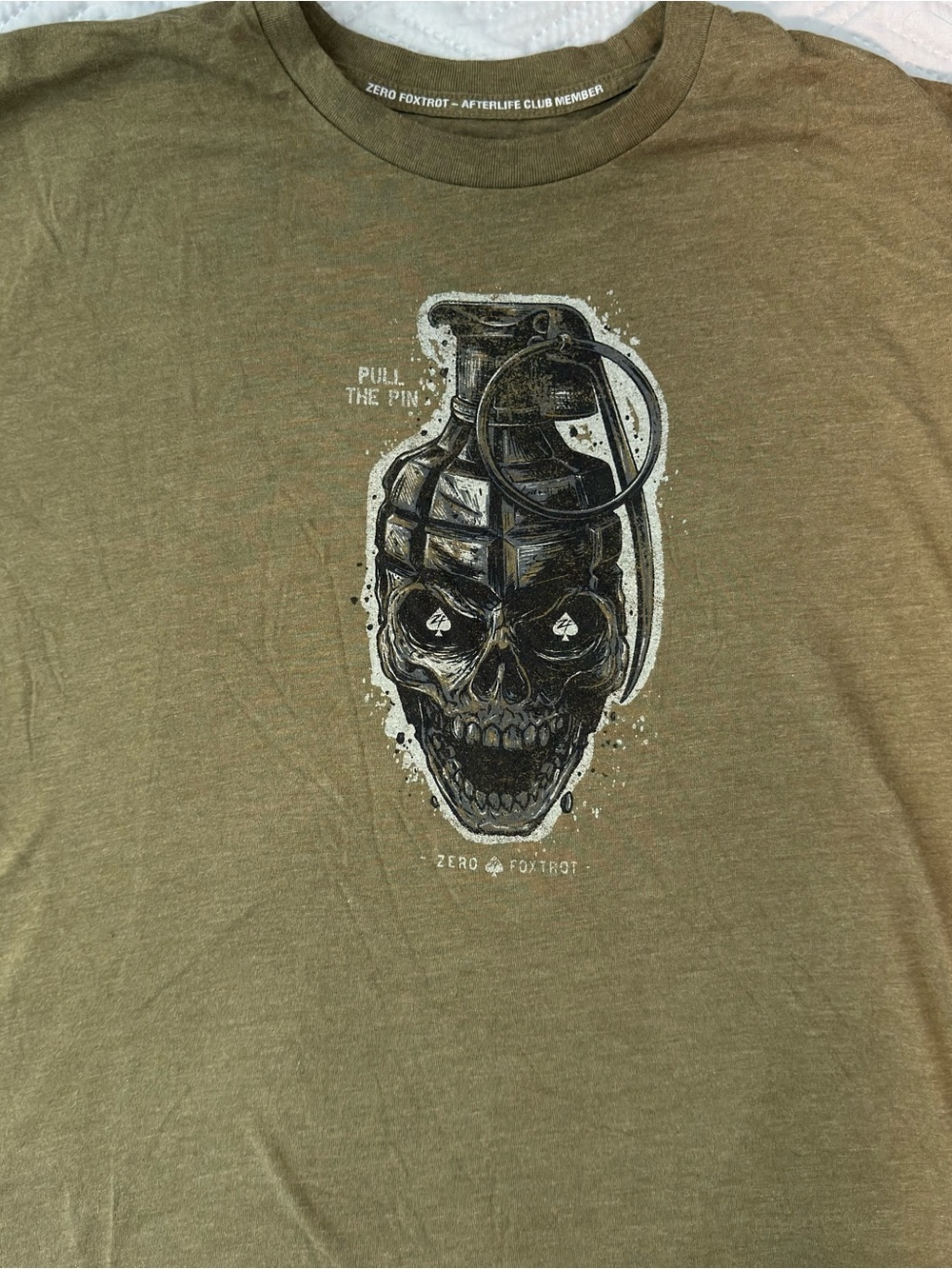 Zero Foxtrot XL  Olive Green Men’s T-Shirt - Skull Grenade
